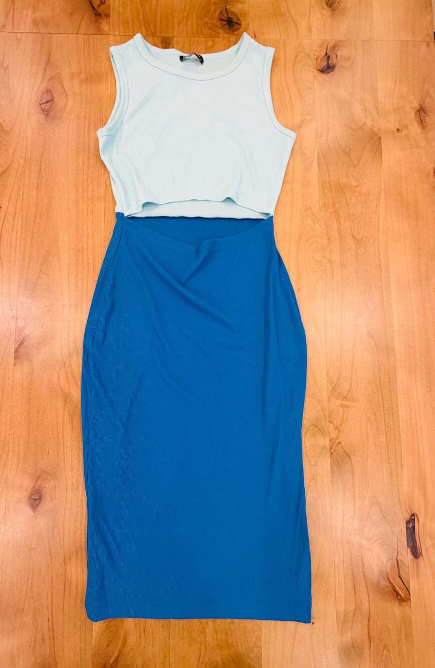 PrettyGarden Women's Ribbed Sleeveless Cut-Out Midi Dress Small NWT